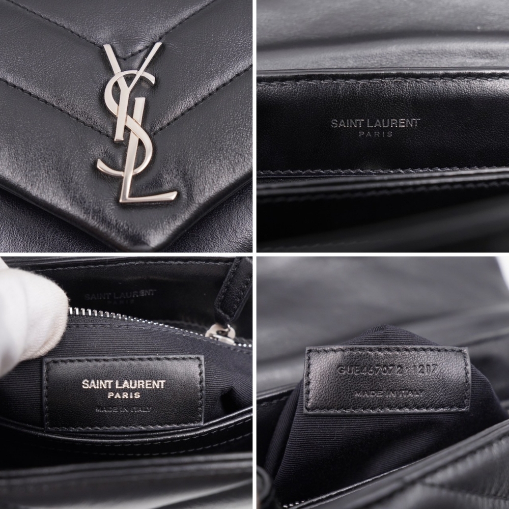 CF49 💟 Saint Laurent Loulou Shoulder Bag Matelasse Chevron Leather Toy - Picture 9 of 15